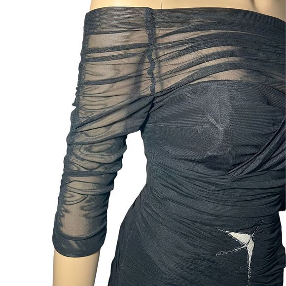 Foley + Corinna black Tulle Dress fitted - Picture 4 of 12